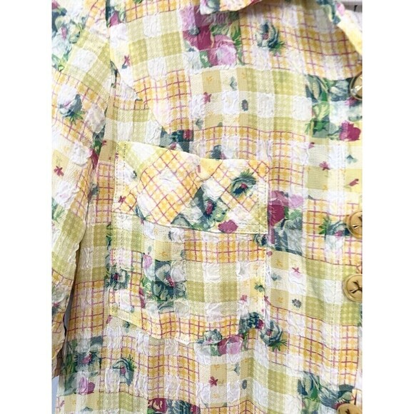 Vintage Tissus Monde Paris Dress Floral Mid Century Modern Buttons Lined M 1960s - Picture 5 of 12